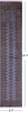 Grey Bokhara Handmade Wool Runner Rug - 2' 7" X 12' 1"