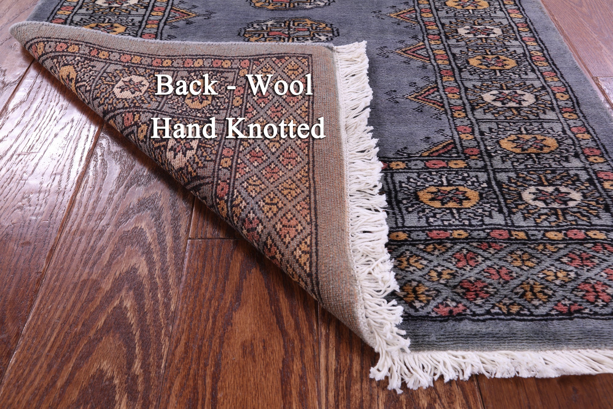 Grey Bokhara Handmade Wool Runner Rug - 2' 7" X 12' 1"
