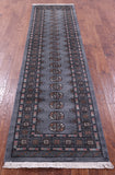 Grey Bokhara Handmade Wool Runner Rug - 2' 7" X 10' 1"