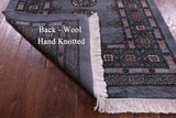 Grey Bokhara Handmade Wool Runner Rug - 2' 7" X 10' 1"