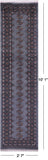 Grey Bokhara Handmade Wool Runner Rug - 2' 7" X 10' 1"
