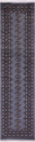 Grey Bokhara Handmade Wool Runner Rug - 2' 7" X 10' 1"