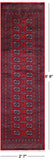 Red Bokhara Handmade Wool Runner Rug - 2' 7" X 8' 8"