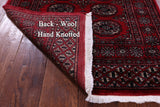 Red Bokhara Handmade Wool Runner Rug - 2' 7" X 8' 8"