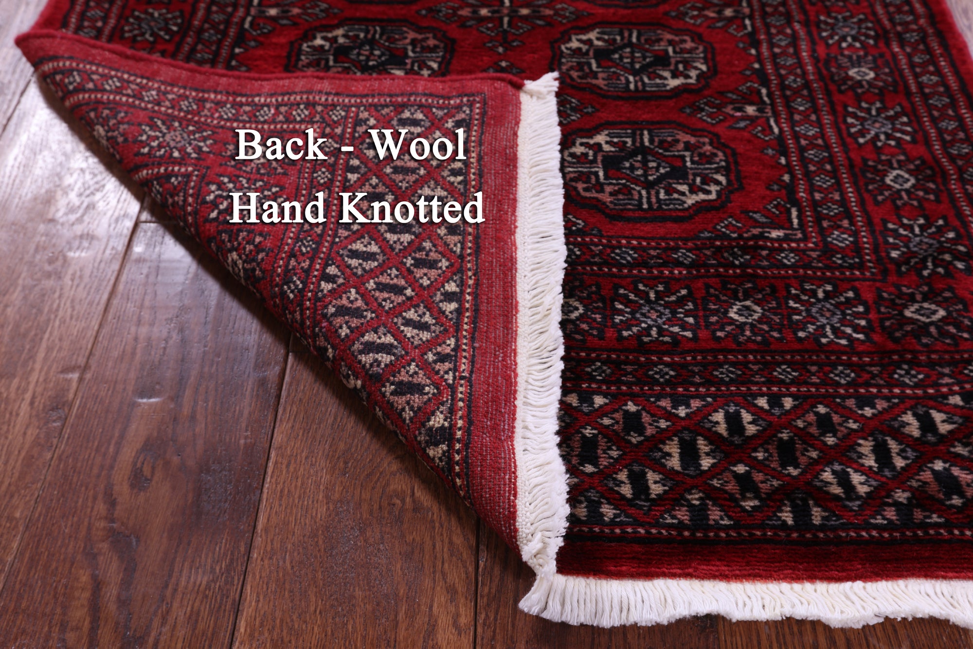 Red Bokhara Handmade Wool Runner Rug - 2' 7" X 8' 8"