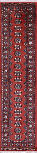 Rust Bokhara Handmade Wool Runner Rug - 2' 7" X 10' 4"