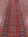 Rust Bokhara Handmade Wool Runner Rug - 2' 7" X 10' 4"