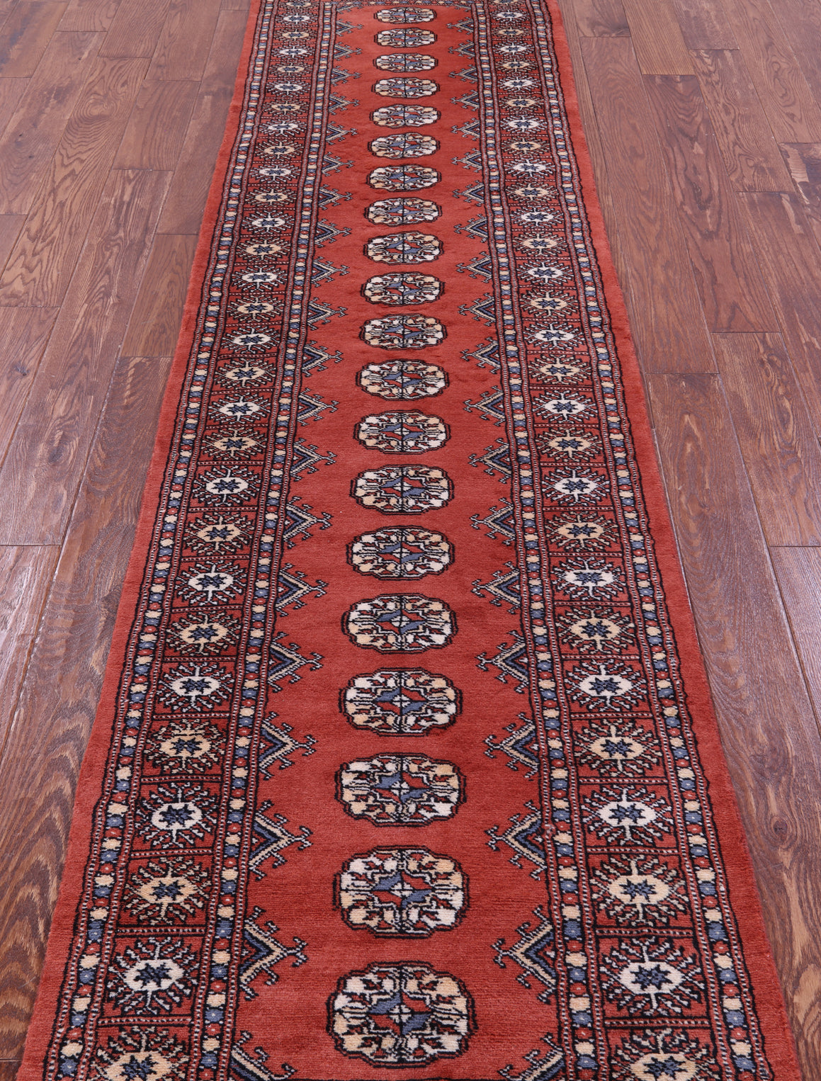 Rust Bokhara Handmade Wool Runner Rug - 2' 7" X 10' 4"