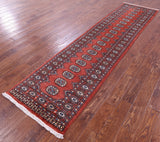 Rust Bokhara Handmade Wool Runner Rug - 2' 7" X 10' 4"