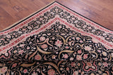 Black Persian Tabriz Handmade Wool & Silk Rug - 9' 0" X 12' 0"