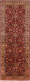 Red Persian Tabriz Handmade Wool Rug - 6' 3" X 17' 7"