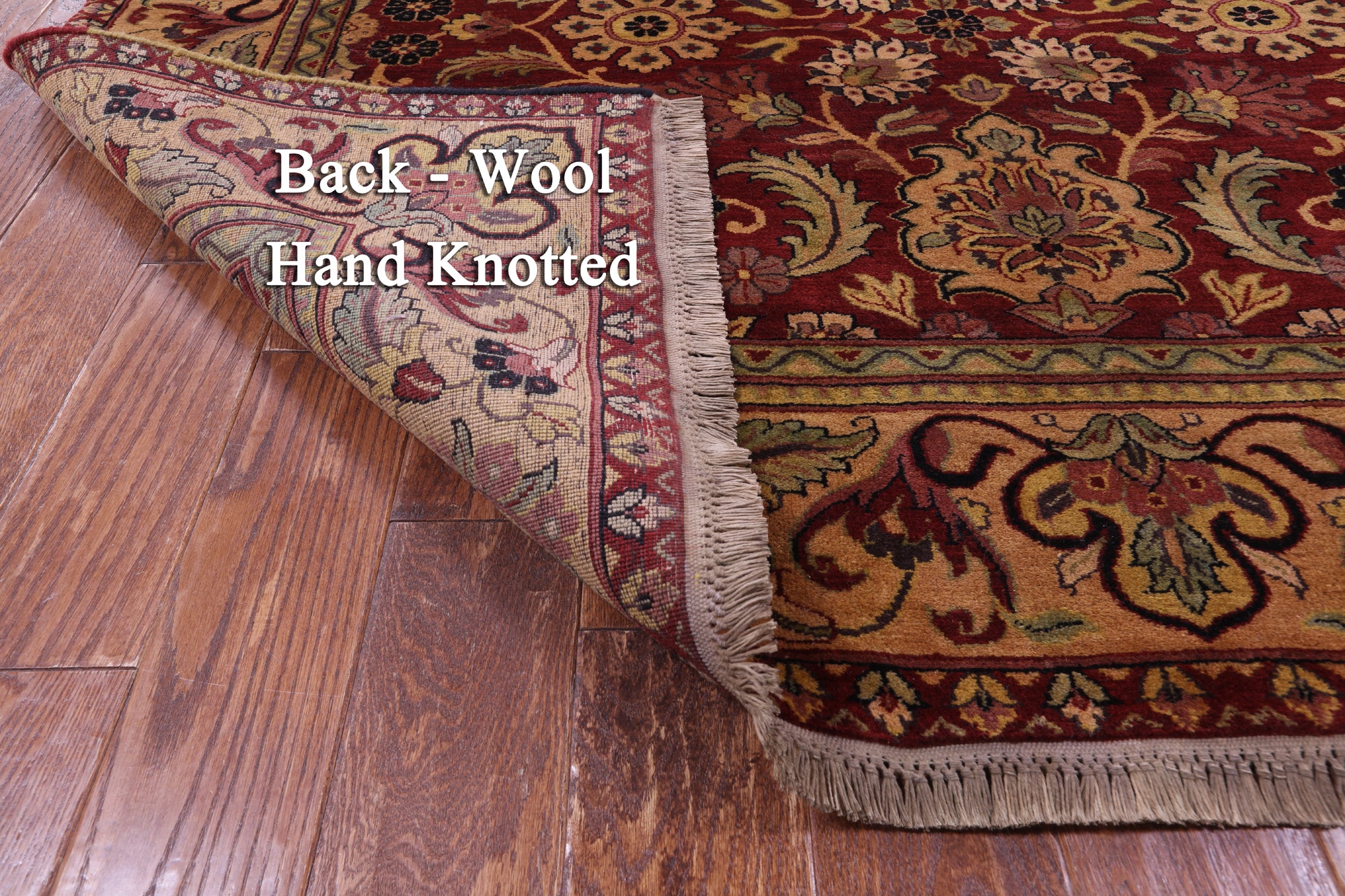 Red Persian Tabriz Handmade Wool Rug - 6' 3" X 17' 7"