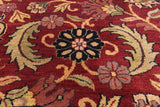 Red Persian Tabriz Handmade Wool Rug - 6' 3" X 17' 7"