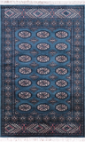 Green Bokhara Hand-Knotted Wool Rug - 3' 6" X 5' 5"
