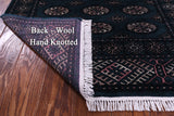 Green Bokhara Hand-Knotted Wool Rug - 3' 6" X 5' 5"