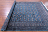 Green Bokhara Hand-Knotted Wool Rug - 8' 1" X 11' 0"
