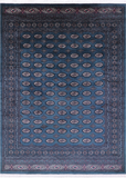 Green Bokhara Hand-Knotted Wool Rug - 8' 1" X 11' 0"