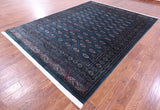 Green Bokhara Hand-Knotted Wool Rug - 8' 1" X 11' 0"