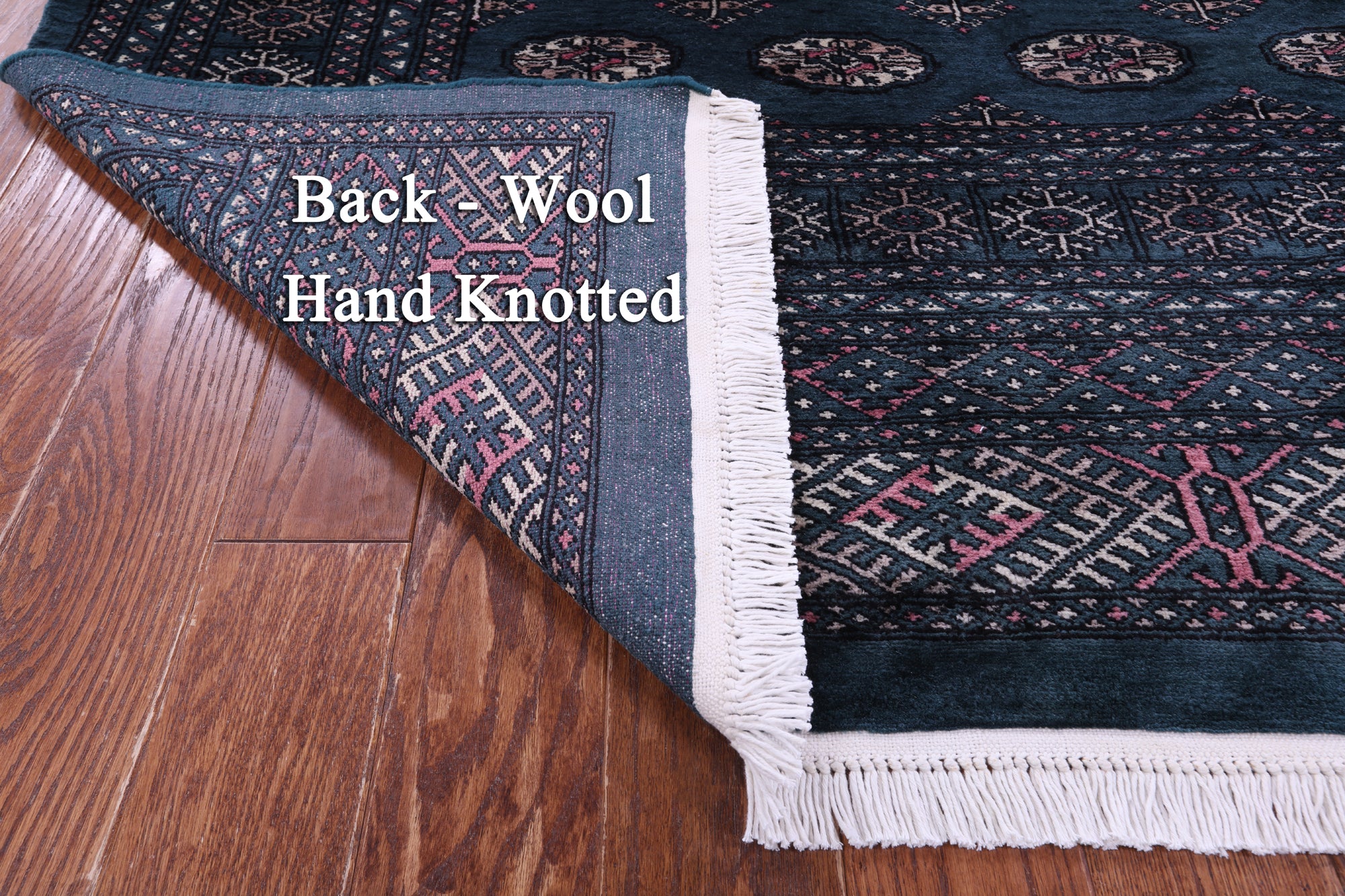 Green Bokhara Hand-Knotted Wool Rug - 8' 1" X 11' 0"