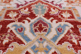 Ivory Persian Heriz Serapi Handmade Wool Rug - 9' 0" X 12' 0"