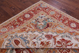 Ivory Persian Heriz Serapi Handmade Wool Rug - 9' 0" X 12' 0"