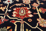 Black Persian Heriz Serapi Handmade Wool Rug - 8' 10" X 11' 10"