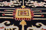 Black Persian Heriz Serapi Handmade Wool Rug - 8' 10" X 11' 10"