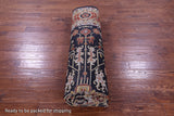 Black Persian Heriz Serapi Handmade Wool Rug - 8' 10" X 11' 10"