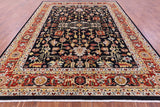 Black Persian Heriz Serapi Handmade Wool Rug - 8' 10" X 11' 10"