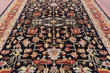 Black Persian Heriz Serapi Handmade Wool Rug - 8' 10" X 11' 10"