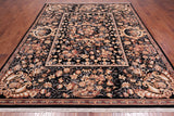 Black French Aubusson Handmade Wool Rug - 8' 0" X 10' 0"