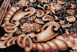 Black French Aubusson Handmade Wool Rug - 8' 0" X 10' 0"