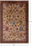 Ivory Vegetable Dyed Turkish Oushak Handmade Wool Rug - 6' 2" X 9' 5"
