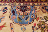Ivory Vegetable Dyed Turkish Oushak Handmade Wool Rug - 6' 2" X 9' 5"
