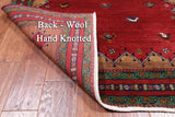 Red Tribal Persian Gabbeh Hand Knotted Wool Rug - 4' 0" X 5' 11"
