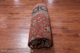 Red Square Persian Fine Tabriz Handmade Wool Rug - 12' 2" X 12' 3"