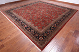 Red Square Persian Fine Tabriz Handmade Wool Rug - 12' 2" X 12' 3"