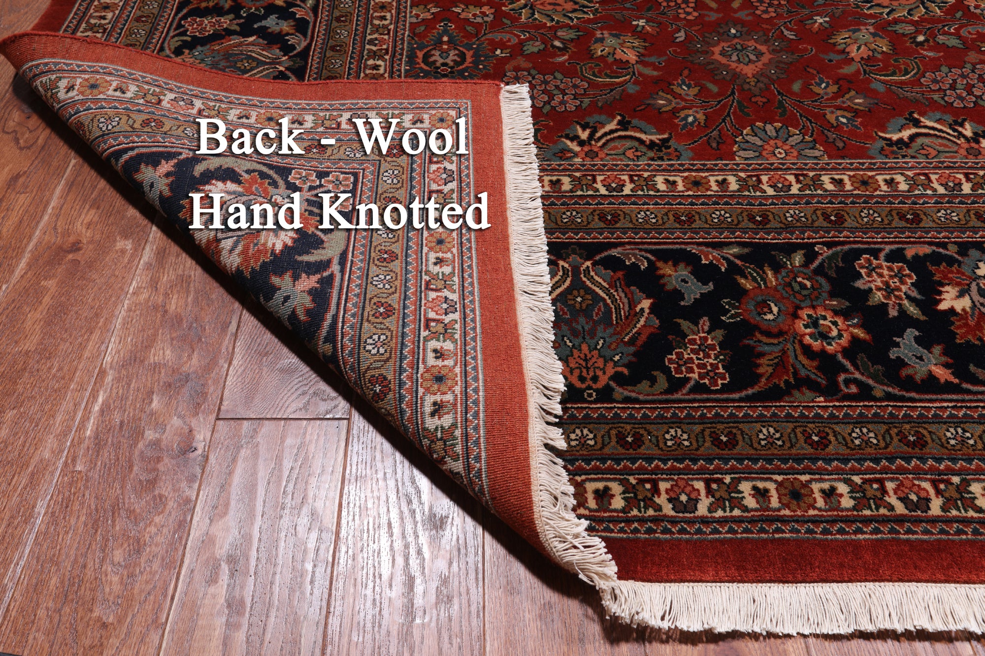 Red Square Persian Fine Tabriz Handmade Wool Rug - 12' 2" X 12' 3"