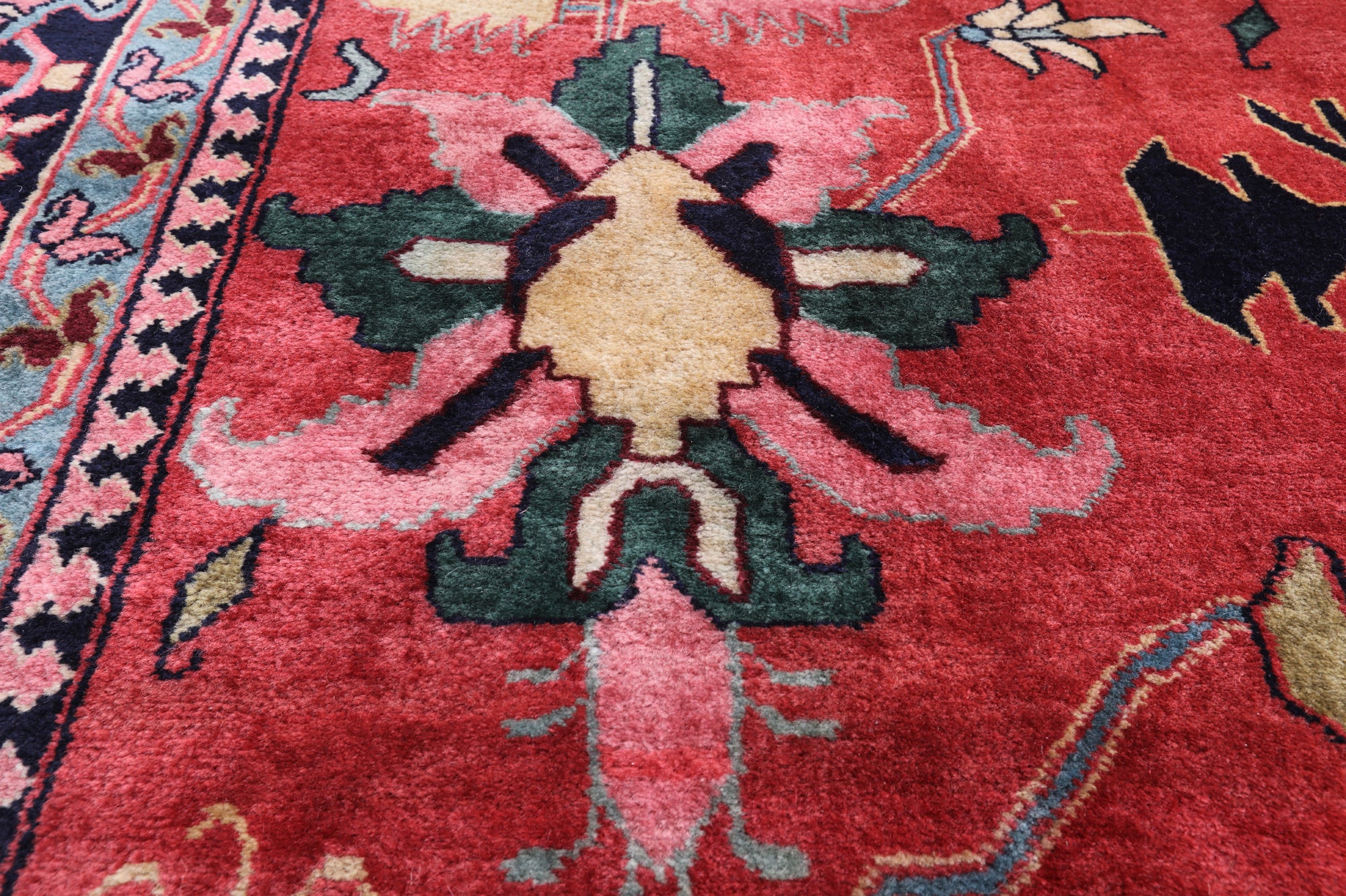 Red Heriz Serapi Hand-Knotted Wool Rug - 11' 0" X 15' 3"
