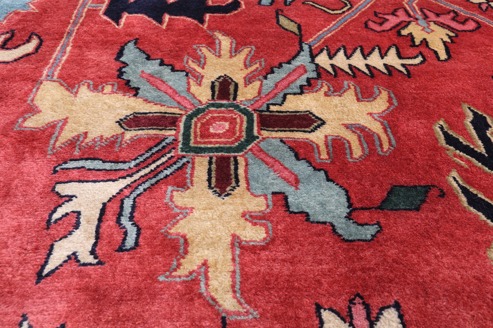 Red Heriz Serapi Hand-Knotted Wool Rug - 11' 0" X 15' 3"