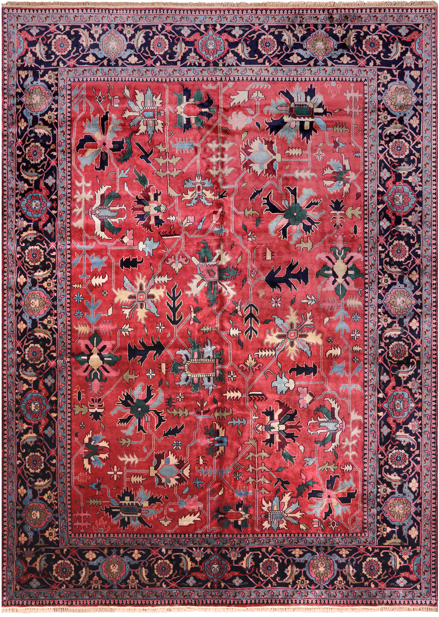 Red Heriz Serapi Hand-Knotted Wool Rug - 11' 0" X 15' 3"