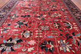 Red Heriz Serapi Hand-Knotted Wool Rug - 11' 0" X 15' 3"