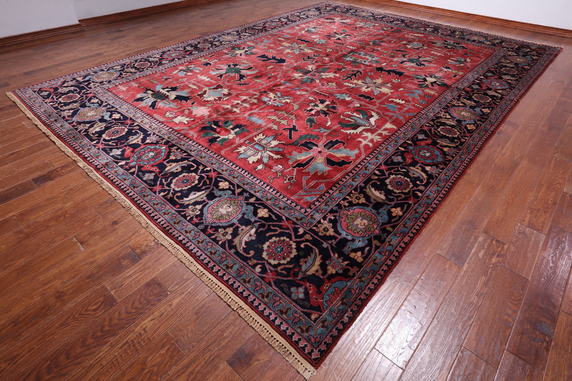 Red Heriz Serapi Hand-Knotted Wool Rug - 11' 0" X 15' 3"