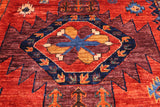 Rust Persian Fine Serapi Hand Knotted Wool Rug - 6' 1" X 9' 4"
