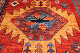 Rust Persian Fine Serapi Hand Knotted Wool Rug - 6' 1" X 9' 4"