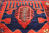 Rust Persian Fine Serapi Hand Knotted Wool Rug - 6' 1" X 9' 4"