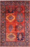 Rust Persian Fine Serapi Hand Knotted Wool Rug - 6' 1" X 9' 4"