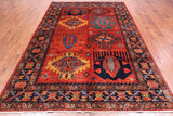Rust Persian Fine Serapi Hand Knotted Wool Rug - 6' 1" X 9' 4"