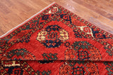 Red Turkmen Ersari Handmade Wool On Wool Rug - 5' 9" X 7' 10"