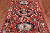 Red Persian Fine Serapi Handmade Wool Rug - 3' 11" X 6' 0"